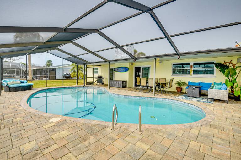 Sunny South Daytona Home w Pool & Grill
