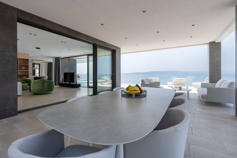House with barbeque, terrace & private pool | Sea view in Brela