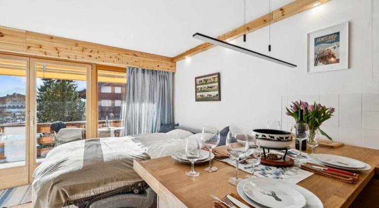 Central flat in Villars sur Ollon, Amethyste, for 4, with two double beds, balcony and 75m to ski-tr — photo 3
