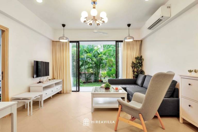 Cozy 1BR with Pool Only 1km from Candolim Beach