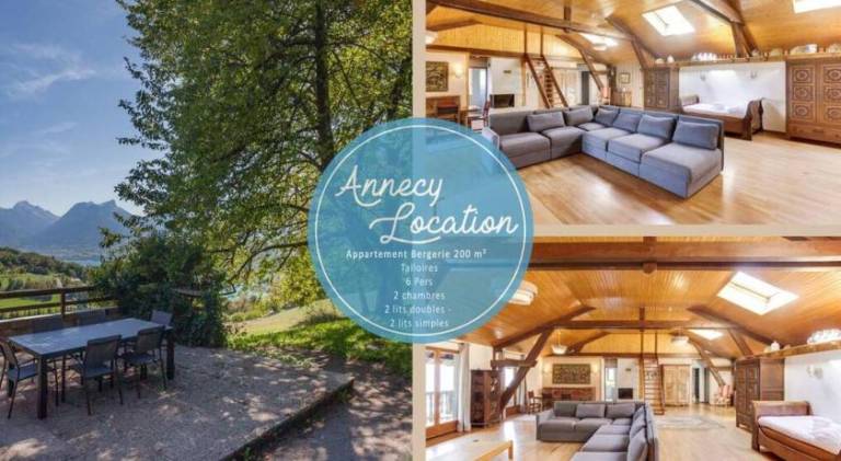 Bergerie Loft Apartment with Panoramic Lake in Talloires-Montmin