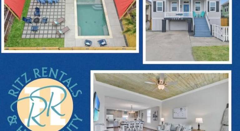 House with yard, barbecue & terrace | Perfect for remote work in Galveston, TX
