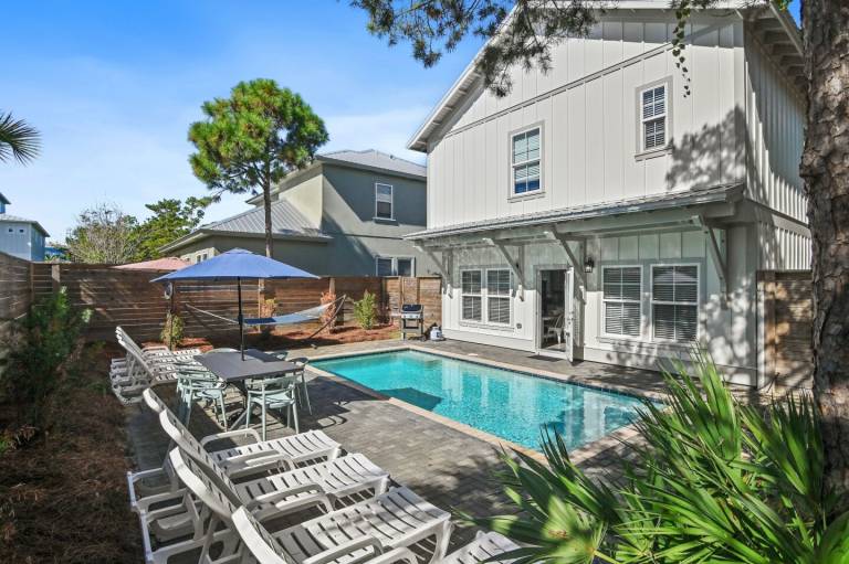 Children-friendly house with grill, terrace & private pool | Water view | Dogs allowed in Miramar Beach, FL