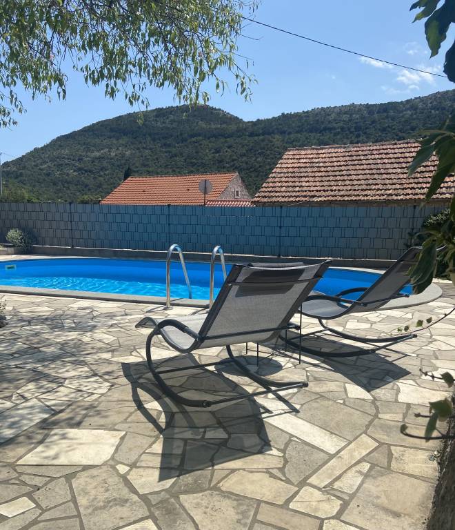 Vacation home with private pool & barbeque | Pool view in Orebic