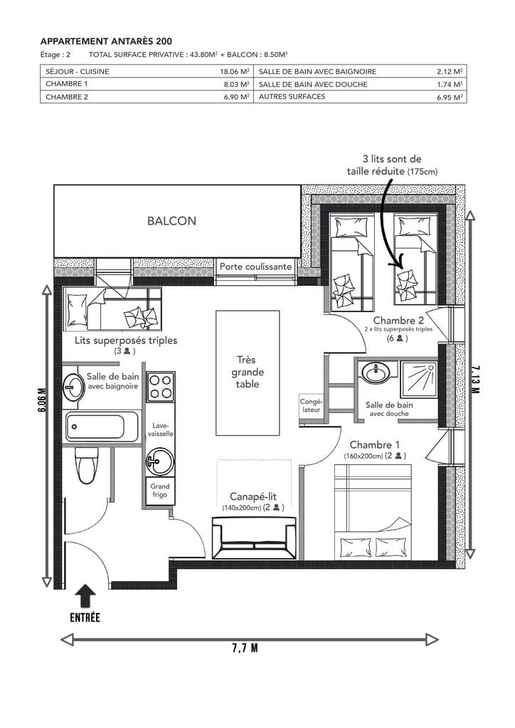 Risoul - Apart 200 - Pool/Sauna - WIFI - Fully equipped - Foot of slopes — photo 5