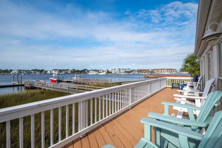 Vacation home with yard & BBQ | Water view in Carolina Beach, NC