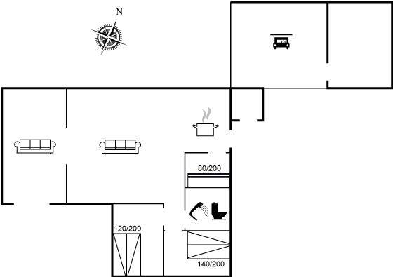 78 m&sup2; Ferienhaus 3 Schlafzimmer 5 G&auml;ste