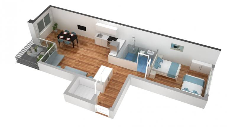 Rental apartment with 1 room for 6 persons — photo 3