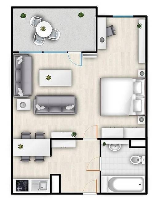 37 m² Ferienwohnung ∙ 1 Schlafzimmer ∙ 2 Gäste – Bild 20