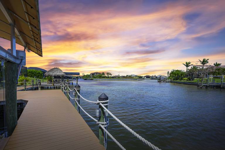 Waterfront Haven Pet Friendly Heated Pool Dock in Cape Coral, FL