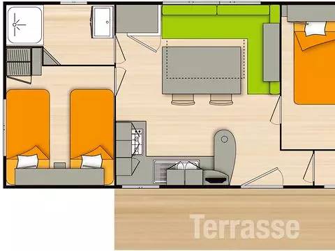 Mobilheim ∙ 1 Schlafzimmer ∙ 4 Gäste - Saint-Georges-d'Oléron