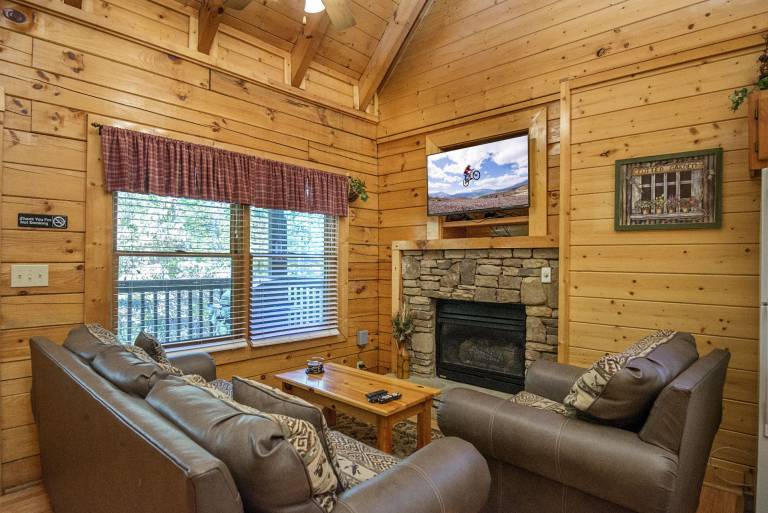 Cabin with pool, barbecue & hot tub | Mountain view — photo 3