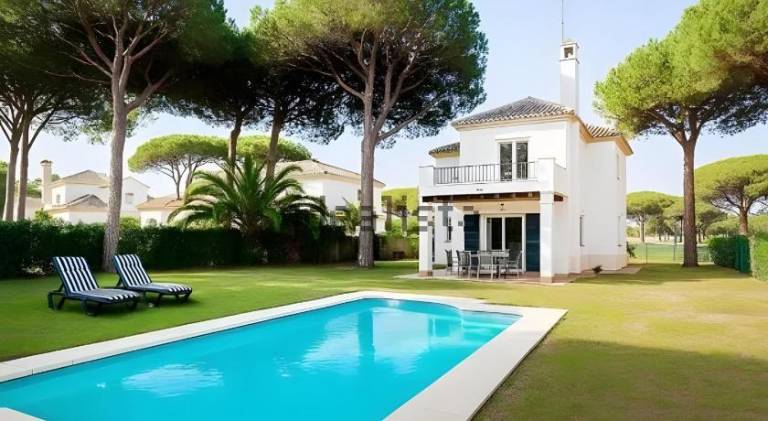 Villa with terrace, yard & private pool in Chiclana de la Frontera