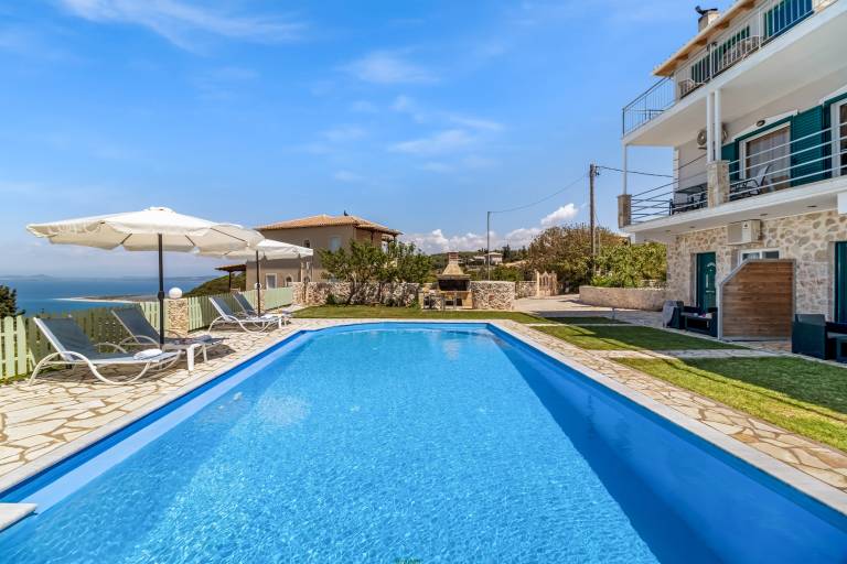 Two-Bedroom Apartment 1 with Sea View, Shared Pool & Wi-Fi in Lefkada