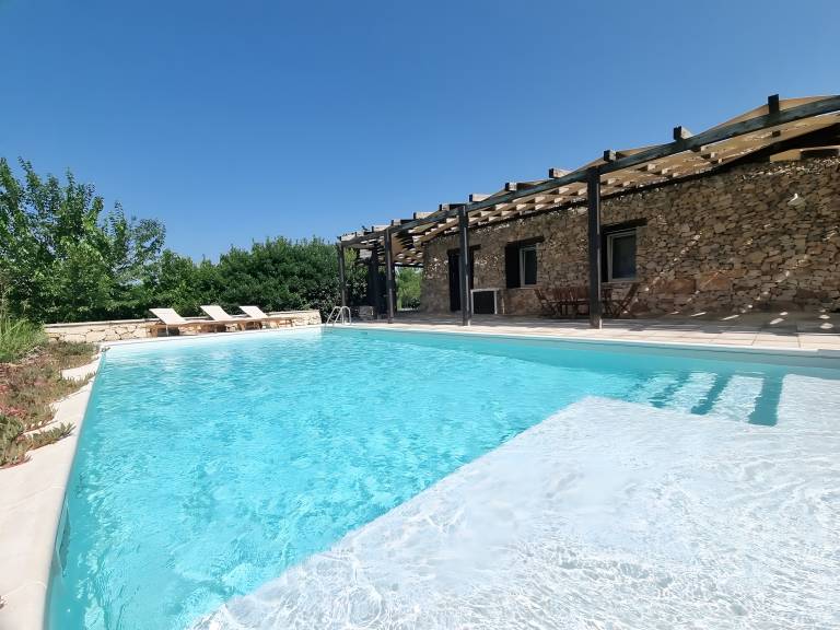 Lodge with heated pool, terrace & yard | Garden view in Alliste