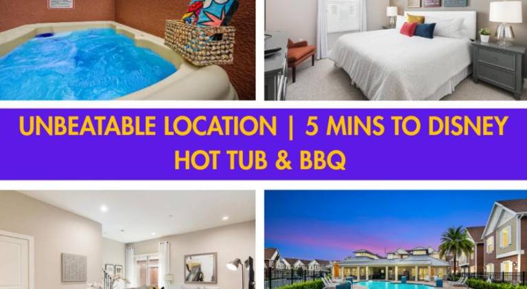 Comfy Villa 5 Min to Dinsey! Hot Tub & BBQ in Kissimmee, FL