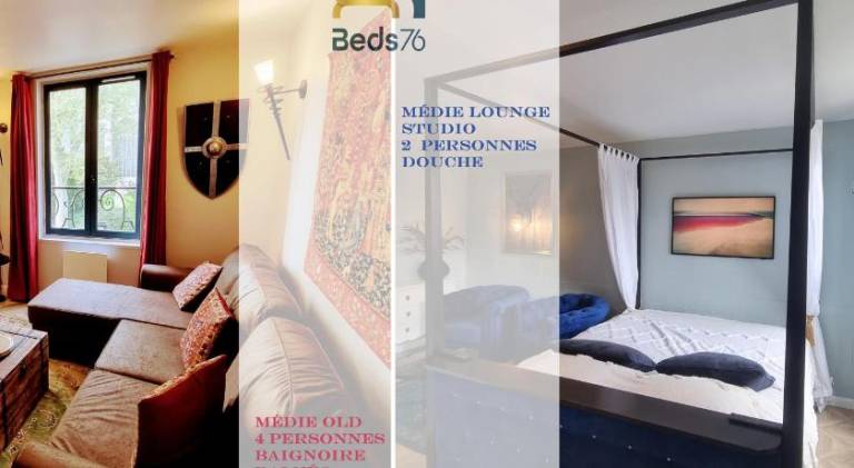 2 Appt MedieLounge ou MedieOld, Parking Vue magnifique par Beds76 in Rouen