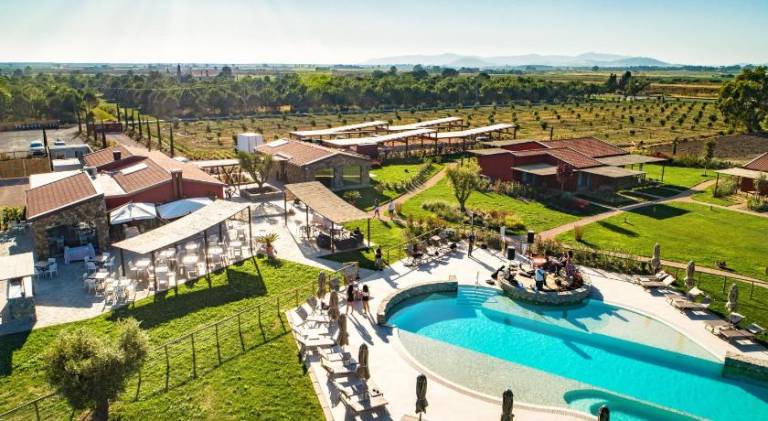 Farm with yard, terrace & sauna in Orbetello