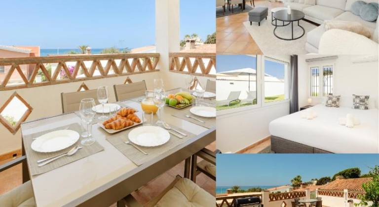 Beachfront with Private Terrace, Garden, BBQ, and Garage in Marbella in Marbella