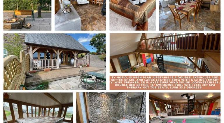 Vacation home with hot tub & pool in Usk