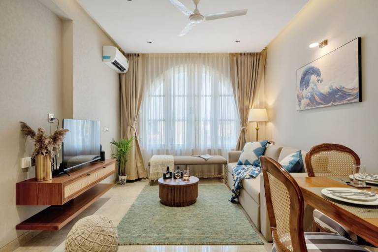 Stylish 1BR with Pool 5 mins to Candolim Beach