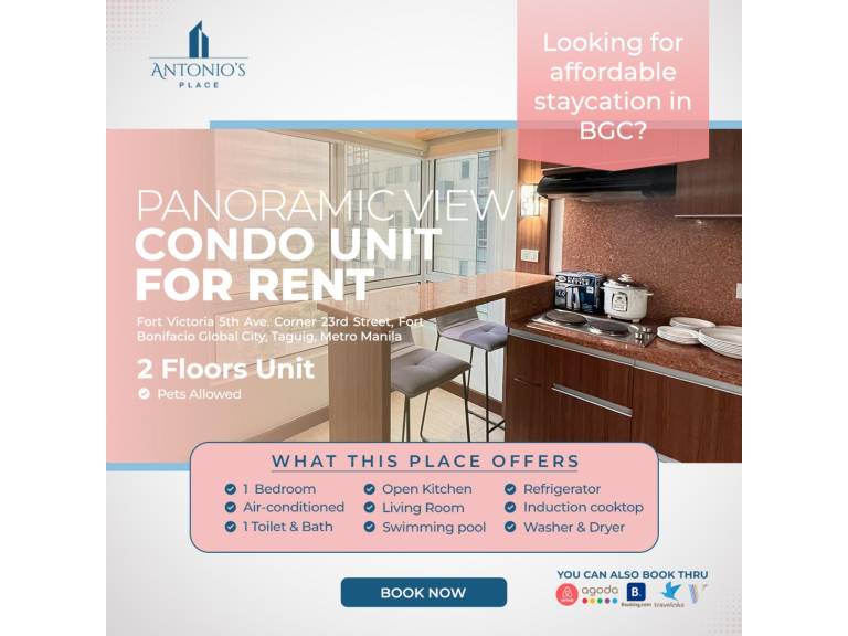 Panoramic View 1BR Loft WIFI & Netflix BGC in Taguig