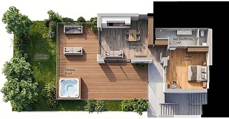 Fully equipped pleasant rental apartment with hot tub, patio & fast internet | Mountain view | Pets are welcome — photo 2
