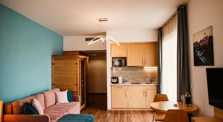 Serviced apartment with sauna, patio & hot tub in Balatonfured