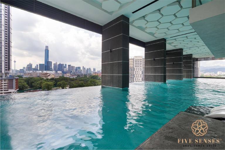 Serviced apartment with patio, private pool & yard in Kuala Lumpur