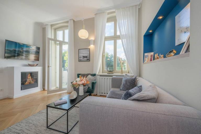 Villa Luise 06 - mit Elektrokamin und West-Balkon in Heringsdorf