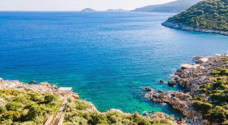 BEACHFRONT WHITE VILLA WITH PRIVATE SWIMMING POOL in Antalya