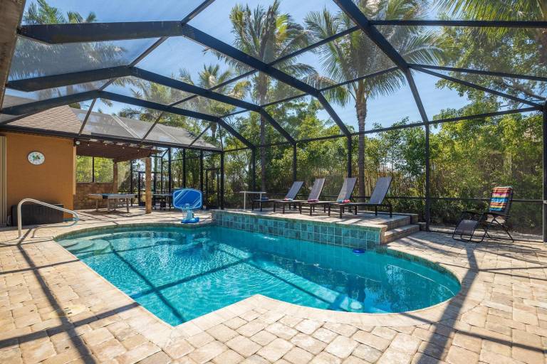 Outdoor Pool Table and Ping Pong Table, Heated Pool - Villa Terrapin - Roelens Vacations in Cape Coral, FL