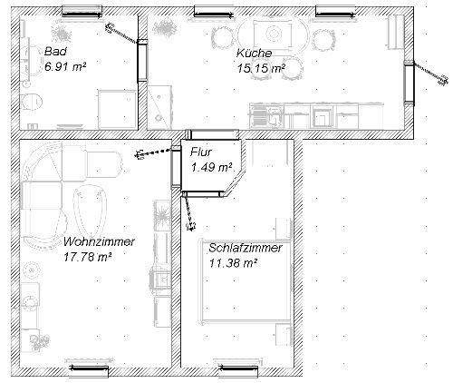 55 m² Ferienwohnung ∙ 1 Schlafzimmer ∙ 4 Gäste – Bild 2