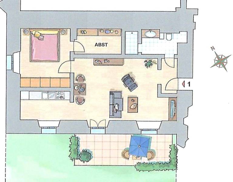 Jagdschloss WE 1: komfortable und hochwertig ausgestattete 2-Zimmer-Fewo — photo 4