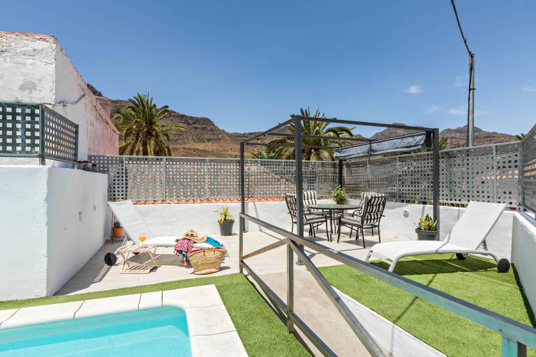 Ferienhaus in La Sorrueda, Fataga f&uuml;r max. 5 Personen am Atlantik