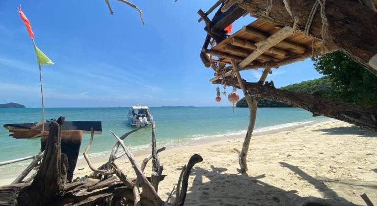 Private Beach Camping on island at Koh Lon Island in Rawai