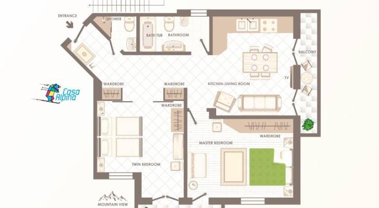 Holiday apartment with 2 rooms for 5 persons — photo 5