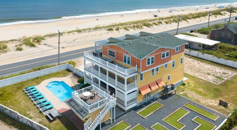 Vacation home with pool & hot tub | Dogs allowed in Kill Devil Hills, NC