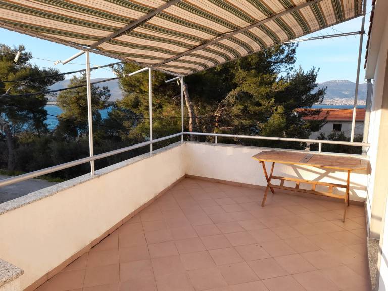 A4 apt w big terrace, great sea view, close to beach in Trogir