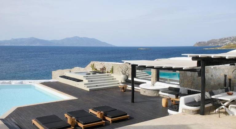 Villa Sea Front pool-hot tub by Calypso Sunset Villas in Mykonos