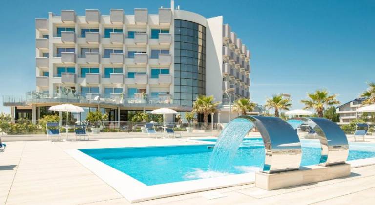 Serviced apartment with terrace, pool & yard in Cattolica