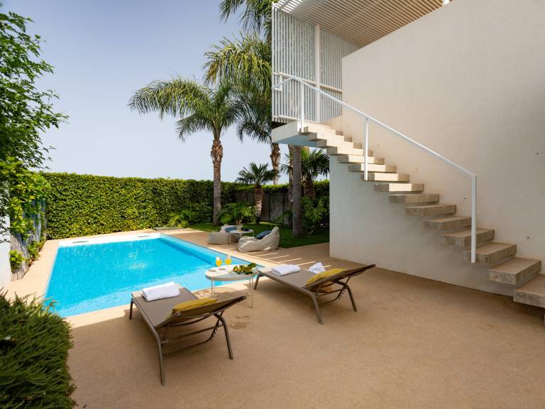 Child-friendly villa with garden, private pool & hot tub | Pool view | Next to the beach | Pets are welcome — photo 4