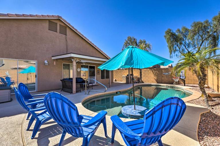 Outdoor Kitchen Heated Pool Gilbert Retreat
