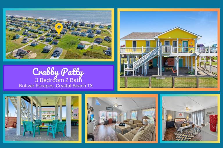 Vacation home with yard & grill | Beach view in Bolivar, TX