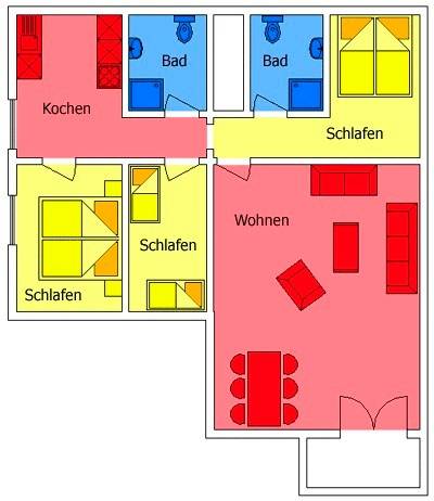 90 m² Ferienwohnung ∙ 3 Schlafzimmer ∙ 6 Gäste – Bild 13