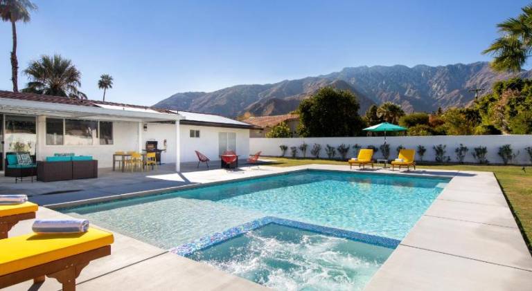 Fully equipped lovely villa with BBQ, private pool & hot tub | Good for workation | Pets allowed in Palm Springs, CA