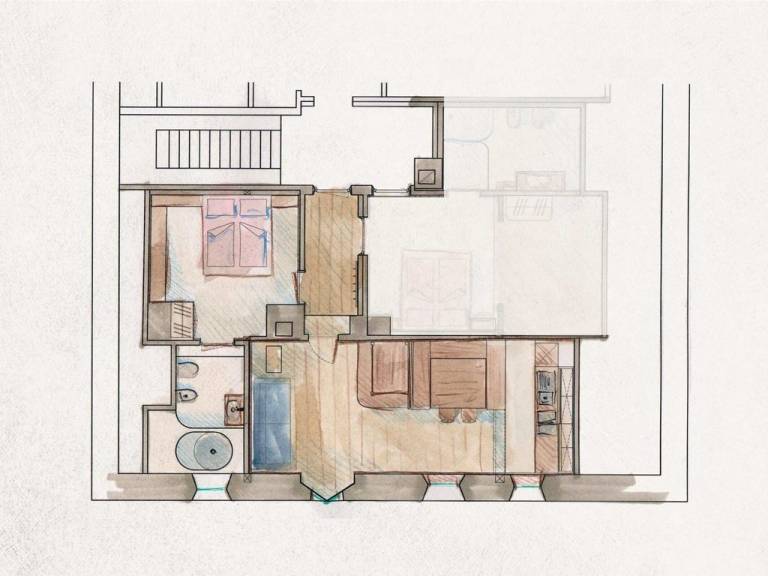 Ferienwohnung in Badia, Pedraces für max. 3 Gäste