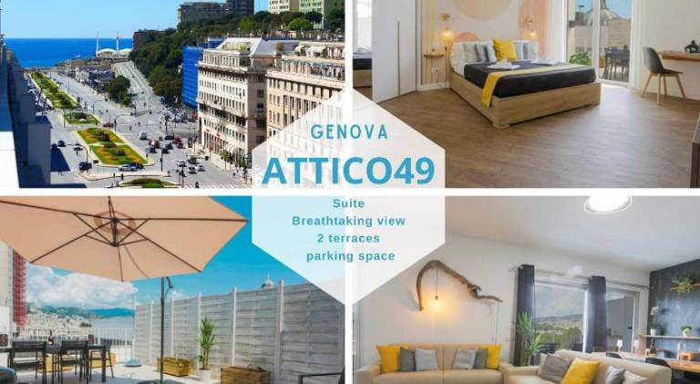 Attico 36 e 49 con terrazza vista mare e parcheggio grande in Genoa