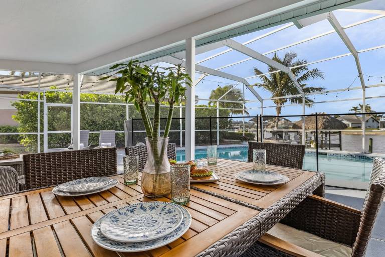 Child-friendly vacation home with private pool & BBQ | Water view | Dogs allowed in Cape Coral, FL