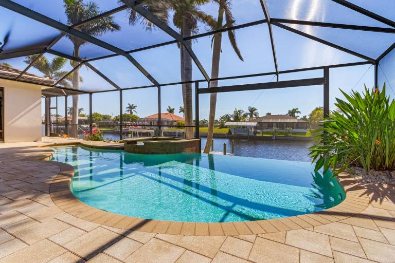 Vacation home with private pool & jacuzzi | Water view in Cape Coral, FL